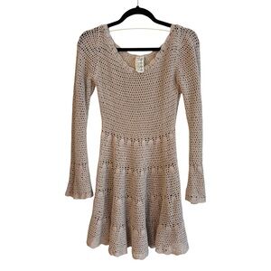 Free People Long Sleeved Crochet Dress